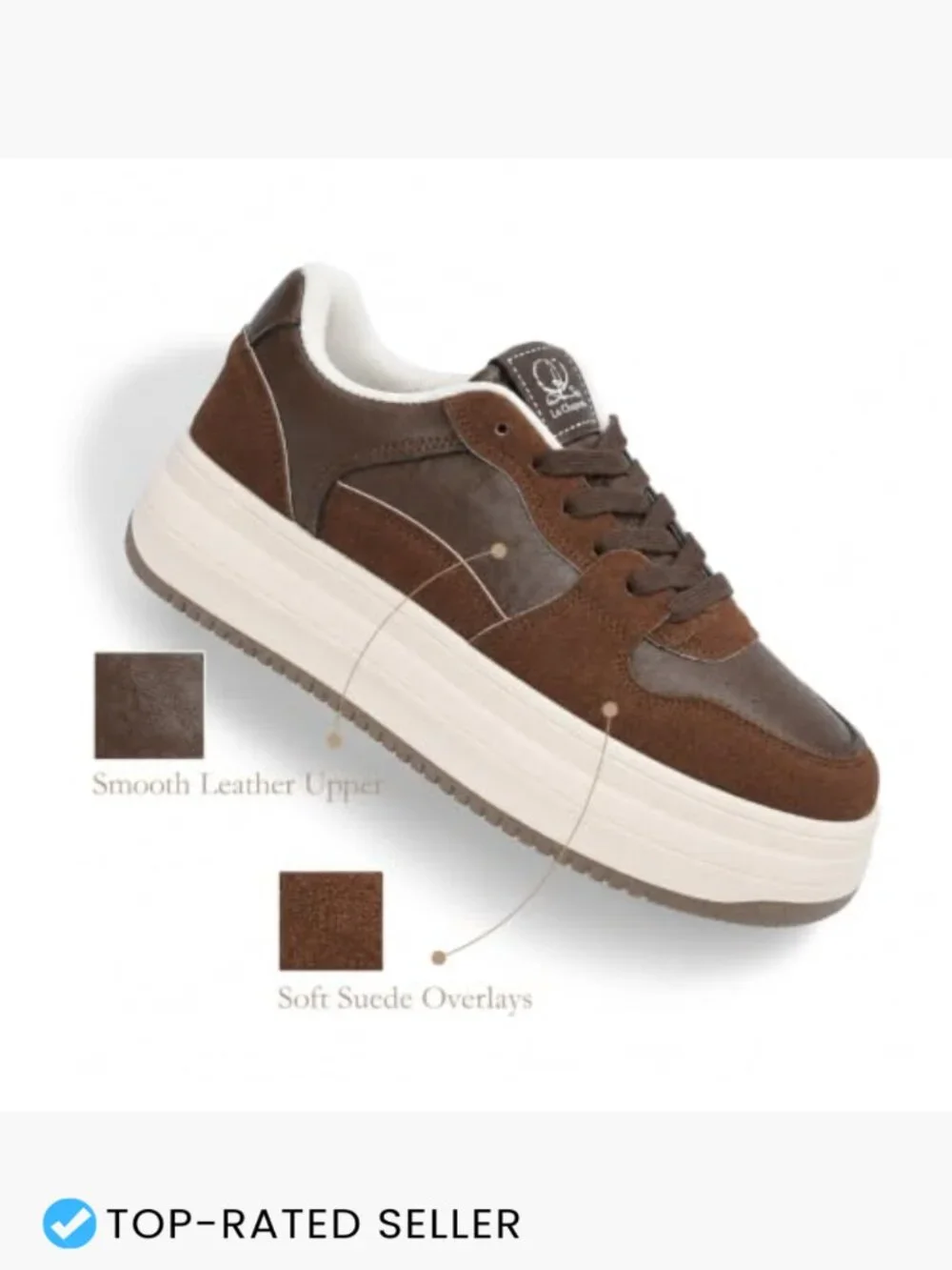 Women's Platform Sneakers Chunky Casual Walking Shoes Lace-Up Lightweight Comfy